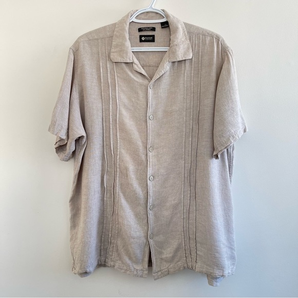LINEN Washable Spring Summer Short Sleeve Shirt Top - Picture 2 of 6